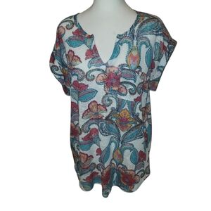 Dept 222 Floral Top sz L
